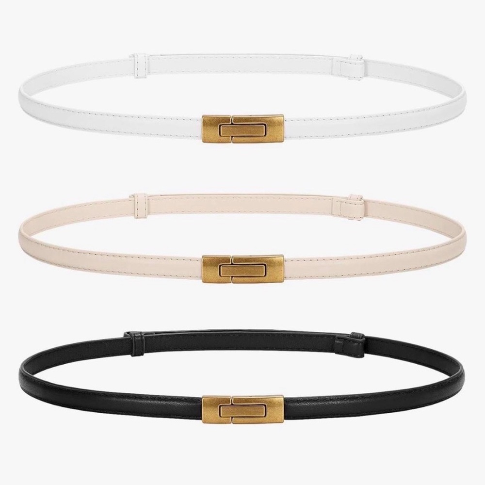 Women's Belt Set - White, Cream, and Black